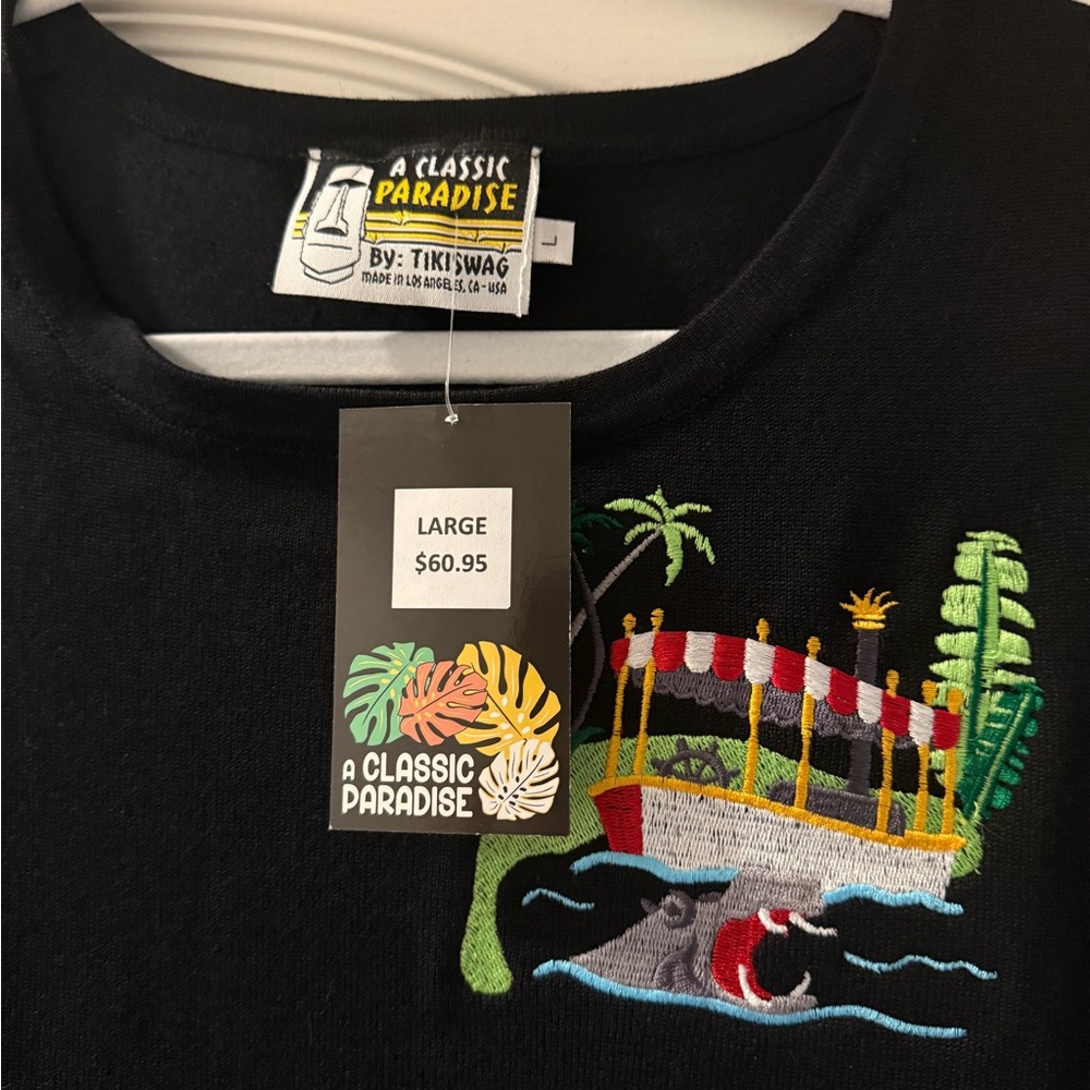 Jungle Cruise Disneyland Embroidered black shirt